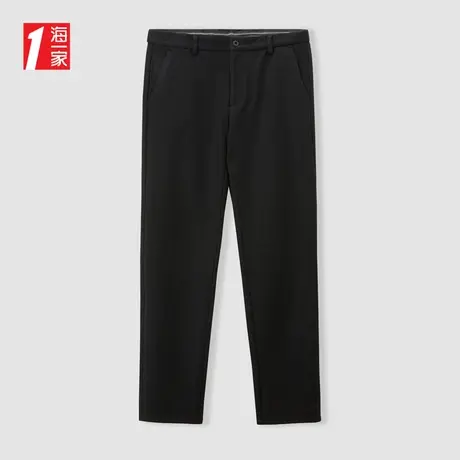 海一家保暖加绒长裤2023冬季新款舒适直筒简约青年男士休闲裤商品大图