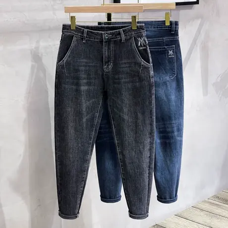 男士牛仔裤春秋季2023新款潮牌修身韩版潮流长裤直筒裤子男秋冬款图片