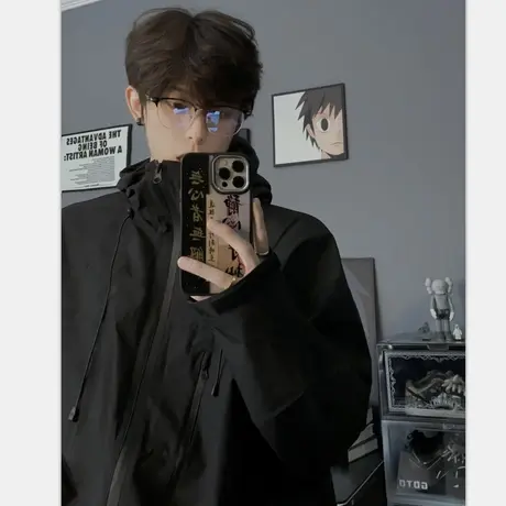 美式防晒冲锋衣外套男秋季薄款vintage机能风夹克山系户外登山服商品大图