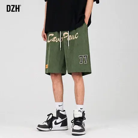 男生军绿色美式篮球短裤男潮牌宽松休闲运动裤夏季速干裤薄款男裤商品大图