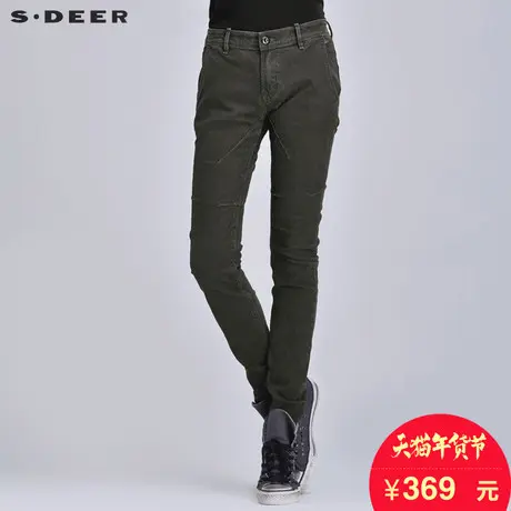 sdeer圣迪奥女装秋装设计感解构分割暗纹中性休闲长裤S16380890商品大图