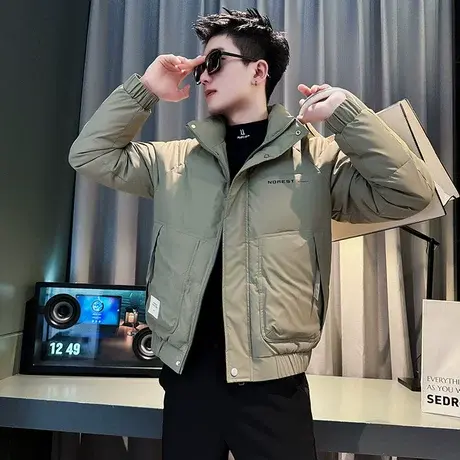 棉服男冬季2023新款高级感工装大口袋时尚轻熟短款潮牌棉衣外套图片
