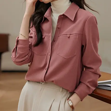 韩潮袭人优雅法式衬衫减龄气质显瘦高级感女士衬衫上衣图片