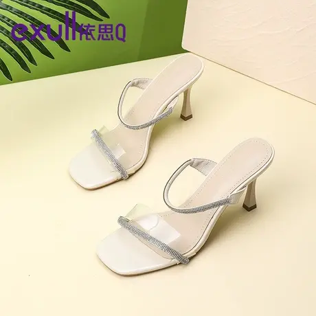 依思q凉鞋女2023年秋季新款仙女风细跟鞋子防滑耐磨凉拖鞋高跟鞋商品大图