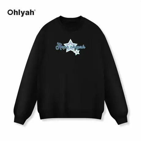 Ohlyah卫衣男女2023新款运动时尚系列套头衫长袖圆领男装运动服商品大图