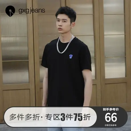 清仓gxg jeans男装短袖海尔兄弟联名卡通印花潮牌短袖T恤男商品大图