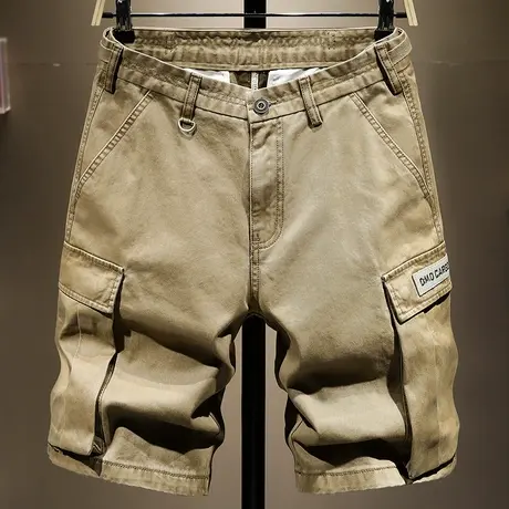 夏天潮牌工装短裤男宽松直筒薄款五分裤子男时尚中裤百搭马裤男潮商品大图