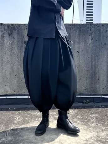 山本耀司风格春夏休闲阔腿裤男暗黑武士裤瑜伽裤九分束脚裤灯笼裤商品大图