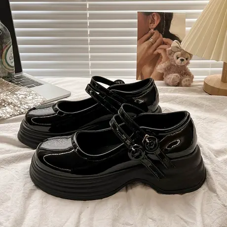 玛丽珍女鞋2023新款夏英伦风小皮鞋法式厚底春秋单鞋女复古乐福鞋商品大图