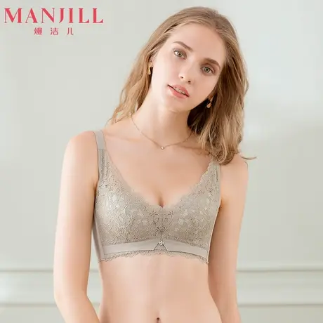 熳洁儿内衣女聚拢上托调整型文胸无钢圈收副乳薄款大胸显小胸罩商品大图
