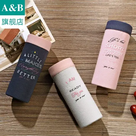 A＆Bab内裤【3条装】女弹力印花抗菌中腰三角裤舒适少女短裤Y534图片