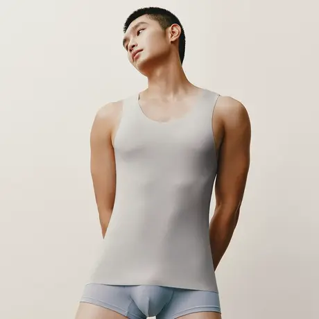 三枪背心男士无痕莫代尔夏季薄款零碳木代尔男背心简约爽滑30683图片