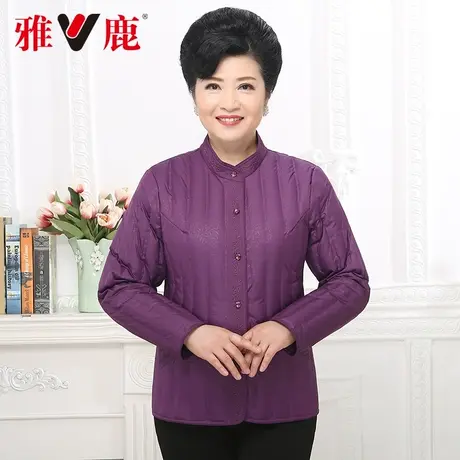 新款雅鹿中老年女士羽绒服内胆秋冬季立领轻薄修身加厚大码妈妈装图片