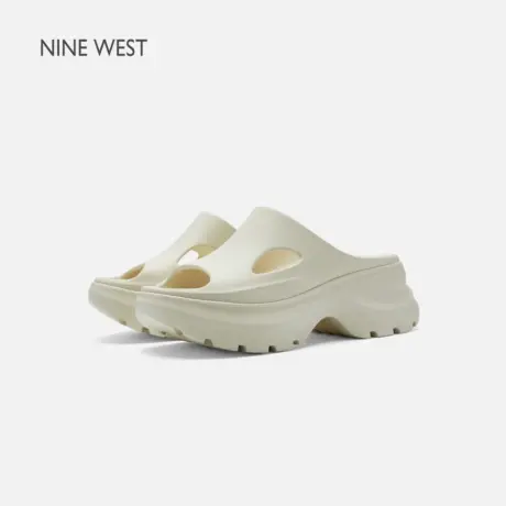 Nine West/玖熙厚底拖鞋女2025夏季新款外穿增高坡跟一字拖凉拖鞋图片
