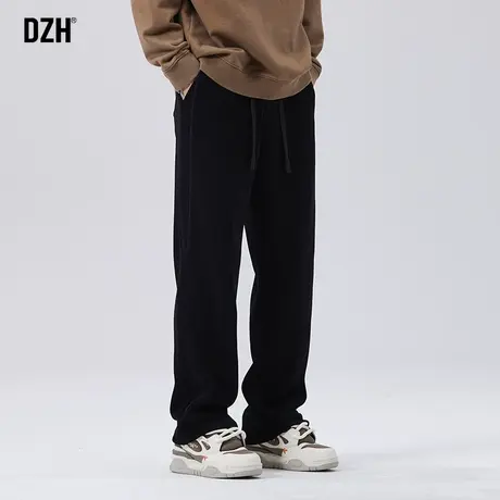 男士黑色休闲裤男直筒潮牌裤子男款2023秋季新款美式高街潮牌长裤商品大图