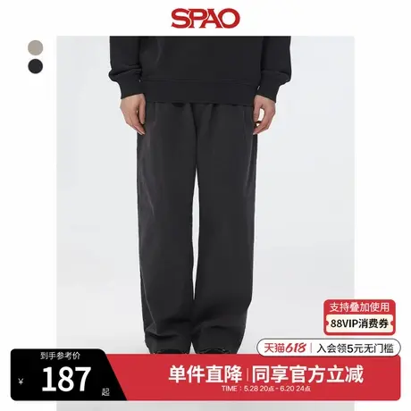 SPAO韩国同款2025年夏季新品男士时尚宽松休闲直筒长裤SPTCF23C09商品大图