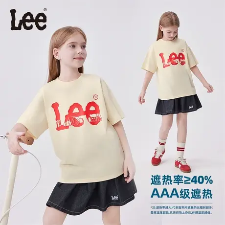 Lee儿童短袖T恤2025春夏季新款男童女童圆领上衣中大童休闲商品大图