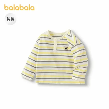 巴拉巴拉童装儿童长袖t恤纯棉打底衫男童女童条纹上衣2025秋新款商品大图
