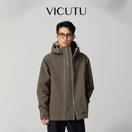 VICUTU威可多男士风衣休闲简约通勤连帽外套时尚潮流日常百搭风衣图片