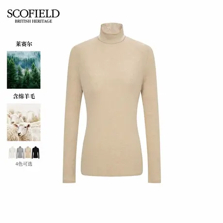 【莱赛尔】Scofield女装气质高领针织打底衫含羊毛2025秋季新品商品大图