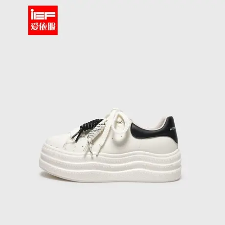 IEF/爱依服时尚休闲鞋2025新款流行爆款拼色设计感百搭厚底小白鞋商品大图
