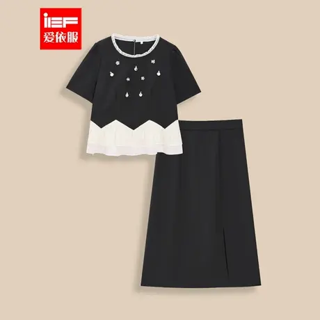 IEF/爱依服【大码女装】2025夏季新款法式名媛淑女风显瘦上下套裙图片