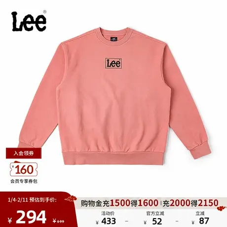 Lee商场同款舒适版圆领刺绣Logo男长袖卫衣休闲潮流LMT007883204商品大图