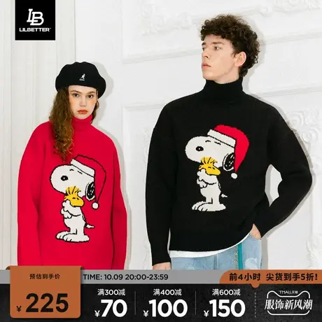 Lilbetter男士针织衫秋冬季上衣潮牌新款高领线衣圣诞毛衣外套LB商品大图