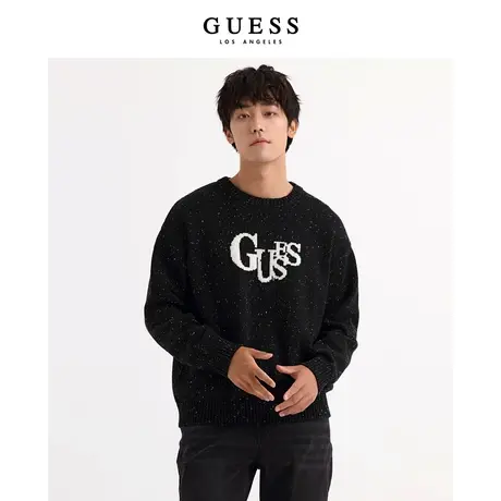 GUESS23年新秋男美式休闲设计感logo圆领针织衫毛衣-X3PR15Z0W90商品大图