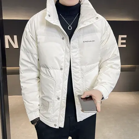 轻熟立领羽绒服2023冬季新款个性大口袋户外防寒冬装工装外套加厚图片