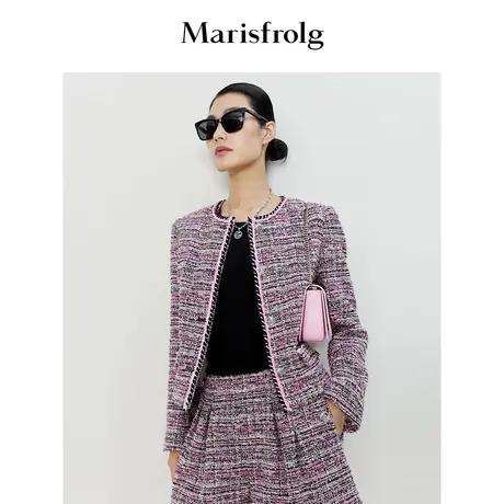 【法国进口面料】玛丝菲尔外套春装新款复古法式小香风短外套女商品大图