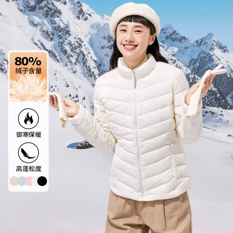 真维斯Z+女装 羽绒服短款冬季轻薄保暖时尚百搭立领纯色外套X图片