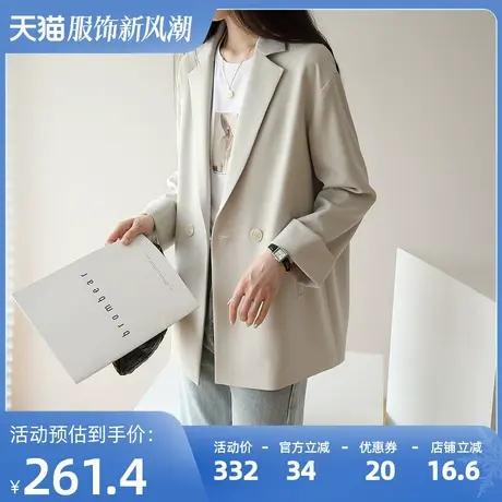 西装外套女春秋韩版英伦风网红休闲设计感小西服女上衣短款小个子商品大图
