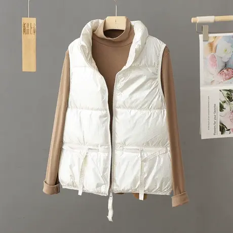 2024秋冬新款羽绒棉马甲女短款学生宽松马夹保暖韩版显瘦背心外套图片