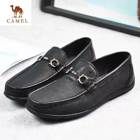 Camel/骆驼男鞋春夏新品时尚羊皮舒适休闲透气套脚皮鞋A201099035商品大图