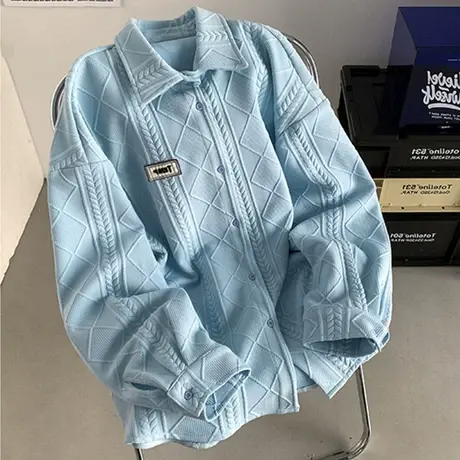 衬衫女春装2022新款宽松韩版复古港味设计感小众法式别致上衣外套图片