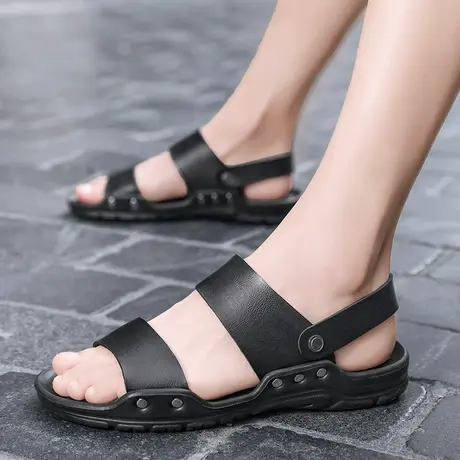 雨鞋男款夏季时尚钓鱼水鞋厨房防滑胶鞋男士凉鞋沙滩洞洞鞋防水鞋商品大图