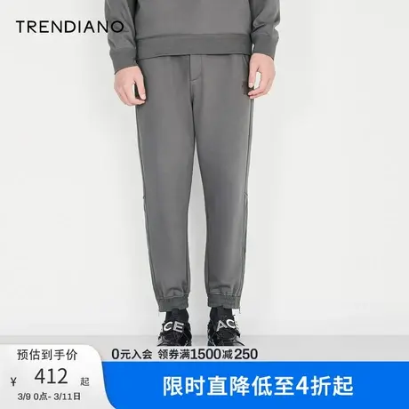 TRENDIANO官方潮牌男装秋季新款束脚休闲长裤男士裤子九分裤商品大图