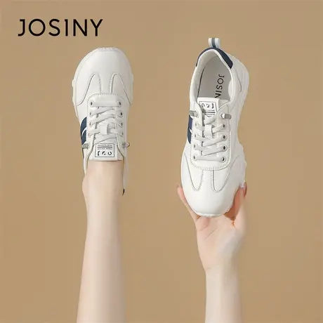 Josiny/卓诗尼厚底小白鞋女2024春季爆款百搭一脚蹬运动休闲板鞋商品大图
