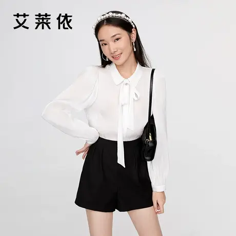 艾莱依商场同款衬衫女精致蝴蝶结早春法式上衣高级感漂亮别致小衫图片