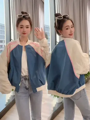 美式高街短款外套女韩系ins宽松休闲小个子棒球服潮流外搭夹克潮图片