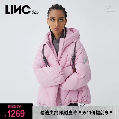 LINC金羽杰羽绒服女2023年冬新款反季专柜断码清仓短款女款面包服商品大图