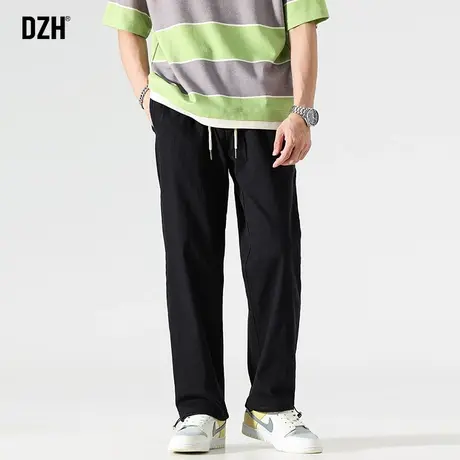 男士黑色裤子男款宽松直筒春秋季潮流百搭休闲长裤2023新款直筒裤商品大图