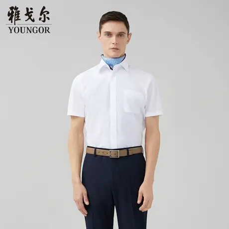 【DP免烫】雅戈尔短袖衬衫夏季新款男士商务休闲棉涤白色商品大图