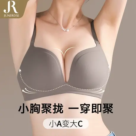 六月玫瑰小胸聚拢3D立体显大内衣女无痕软支撑漫画胸文胸罩女商品大图