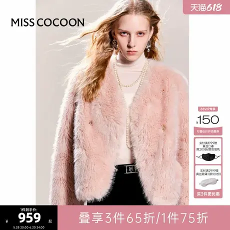 宽松廓形2024年冬季新款日常通勤时尚百搭气质环保皮草女新年穿搭图片