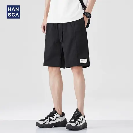 hansca轻薄速干运动短裤男2025夏季吸湿透气凉感弹力抽绳五分裤子图片