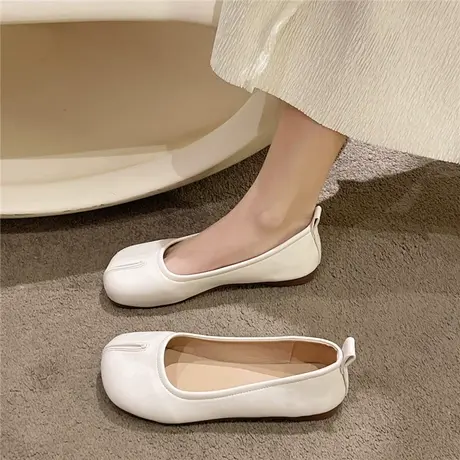 新款浅口豆豆鞋女鞋平底船鞋马蹄分趾猪蹄鞋乐福鞋单鞋2023年夏季商品大图