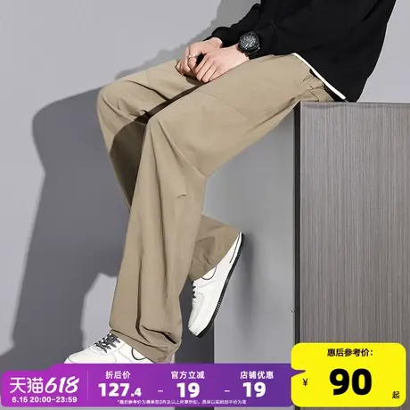 唐狮2025春季新款男休闲长裤宽松阔腿薄款百搭直筒裤子潮流伞兵裤商品大图