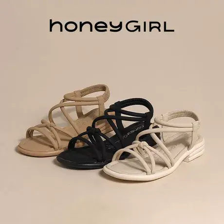 HoneyGIRL时装凉鞋女款2025新款夏季网红小众轻便百搭休闲凉鞋图片